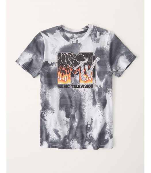 Abercrombie Grey Wash Effect Mtv Graphic Tee